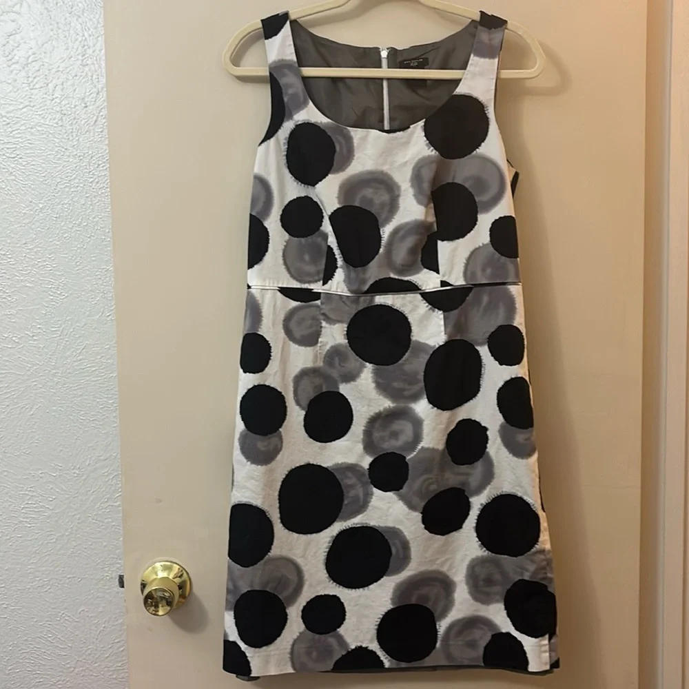 Ann Taylor Black and Gray Polka Dot Dress - Picture 2 of 6